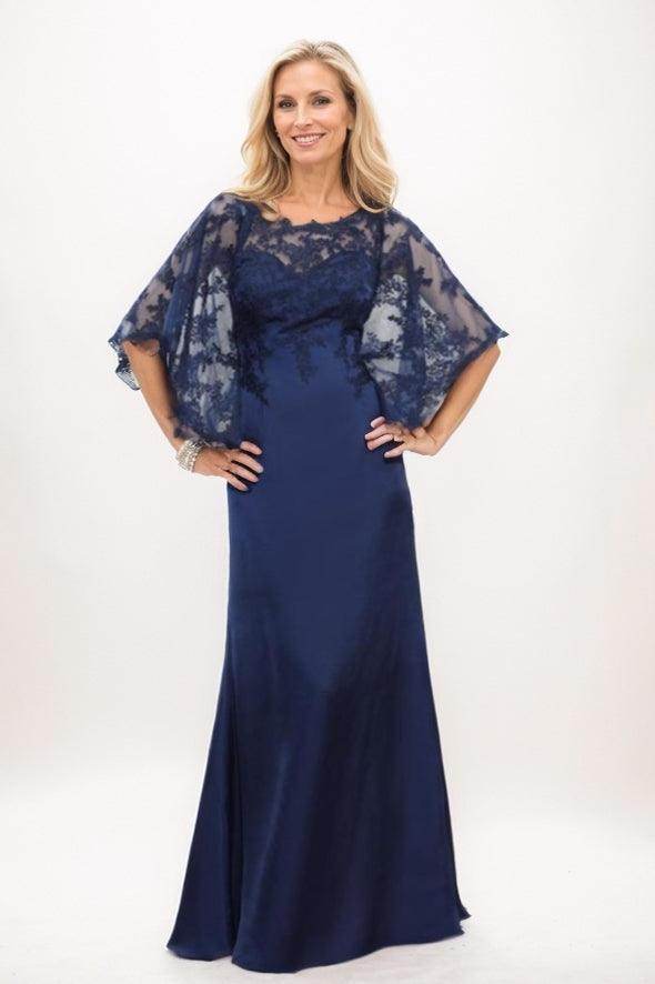 A-Line Maxi Satin Faced Chiffon Mother Of The Bride Dress CM0320 - COCOMELODY